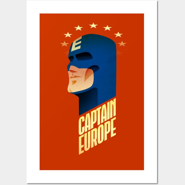 Captain Europe Wall Art by astronaut